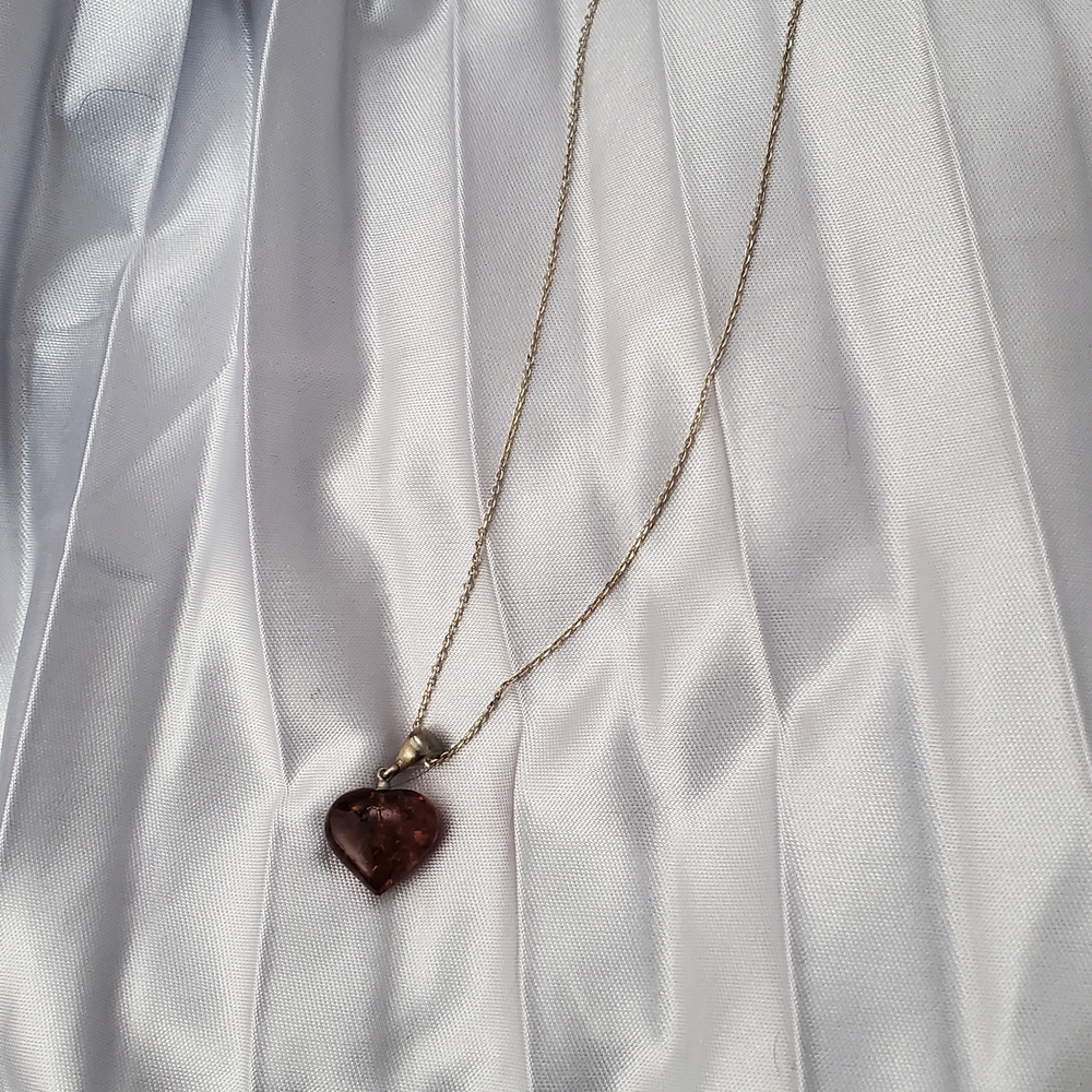 Amber Heart Necklace - Picture 3 of 4
